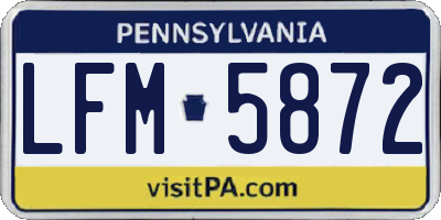 PA license plate LFM5872