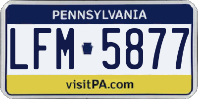 PA license plate LFM5877