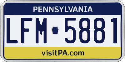 PA license plate LFM5881