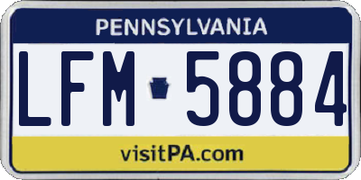 PA license plate LFM5884