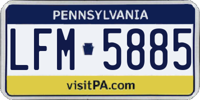 PA license plate LFM5885