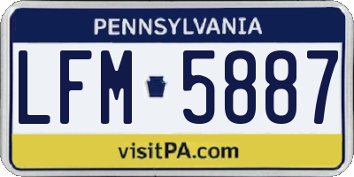 PA license plate LFM5887