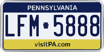 PA license plate LFM5888