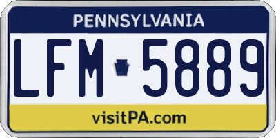 PA license plate LFM5889