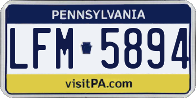 PA license plate LFM5894