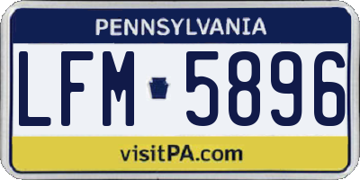 PA license plate LFM5896