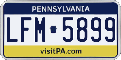 PA license plate LFM5899
