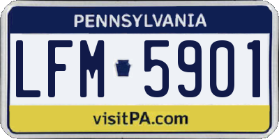 PA license plate LFM5901