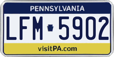 PA license plate LFM5902