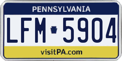 PA license plate LFM5904