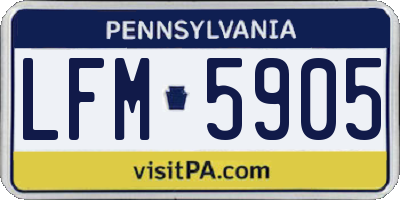 PA license plate LFM5905