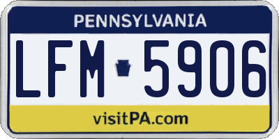 PA license plate LFM5906