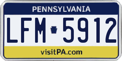 PA license plate LFM5912