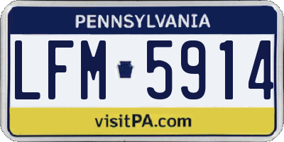 PA license plate LFM5914