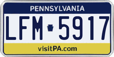 PA license plate LFM5917