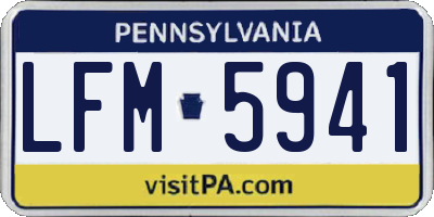 PA license plate LFM5941