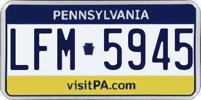 PA license plate LFM5945