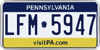 PA license plate LFM5947