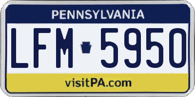 PA license plate LFM5950