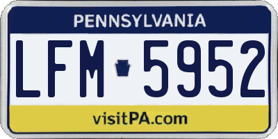 PA license plate LFM5952