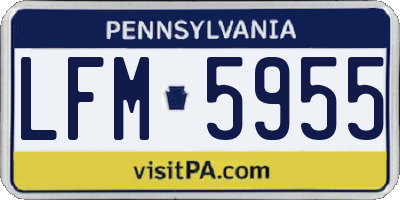 PA license plate LFM5955