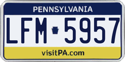 PA license plate LFM5957