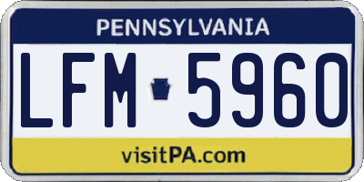 PA license plate LFM5960