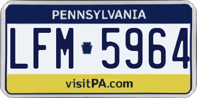 PA license plate LFM5964
