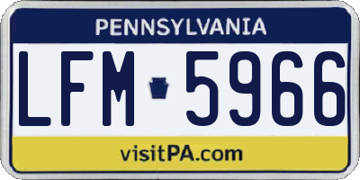 PA license plate LFM5966