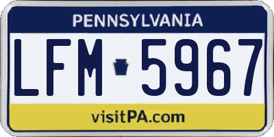 PA license plate LFM5967