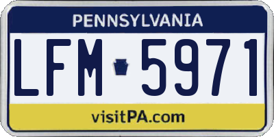 PA license plate LFM5971