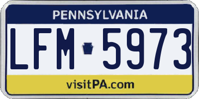 PA license plate LFM5973
