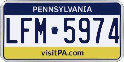 PA license plate LFM5974