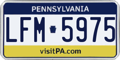 PA license plate LFM5975