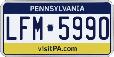 PA license plate LFM5990