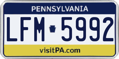 PA license plate LFM5992