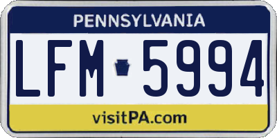 PA license plate LFM5994