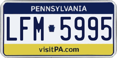 PA license plate LFM5995