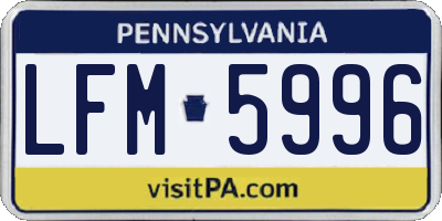 PA license plate LFM5996