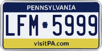 PA license plate LFM5999