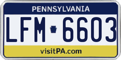 PA license plate LFM6603