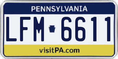 PA license plate LFM6611