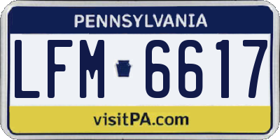 PA license plate LFM6617