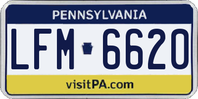 PA license plate LFM6620