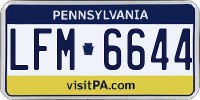 PA license plate LFM6644