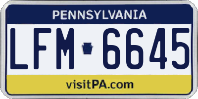 PA license plate LFM6645
