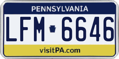 PA license plate LFM6646