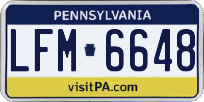 PA license plate LFM6648
