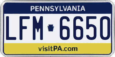 PA license plate LFM6650