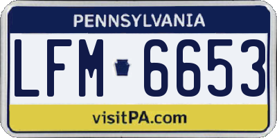 PA license plate LFM6653